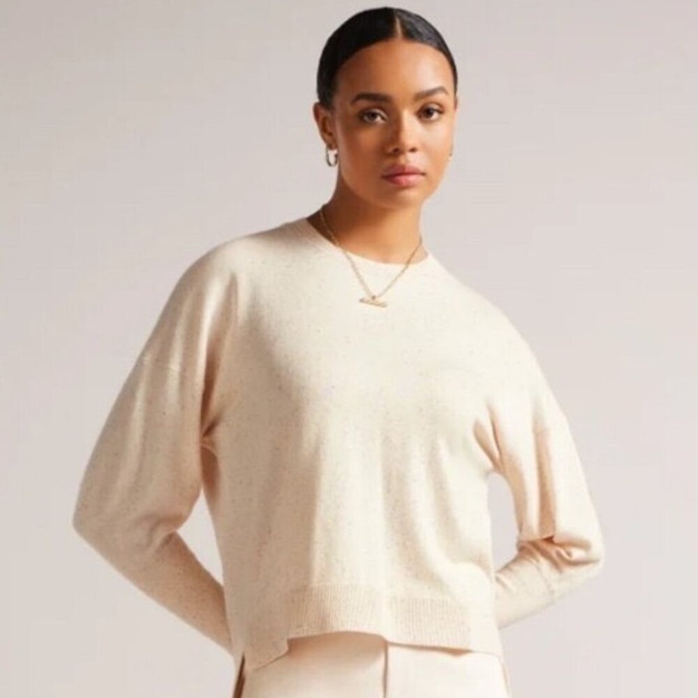 Ted Baker London Krystna Speckled Knit Top - Size 4 NWT